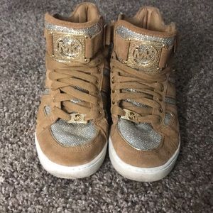 Michael Kors silver/gold sparkle sneakers